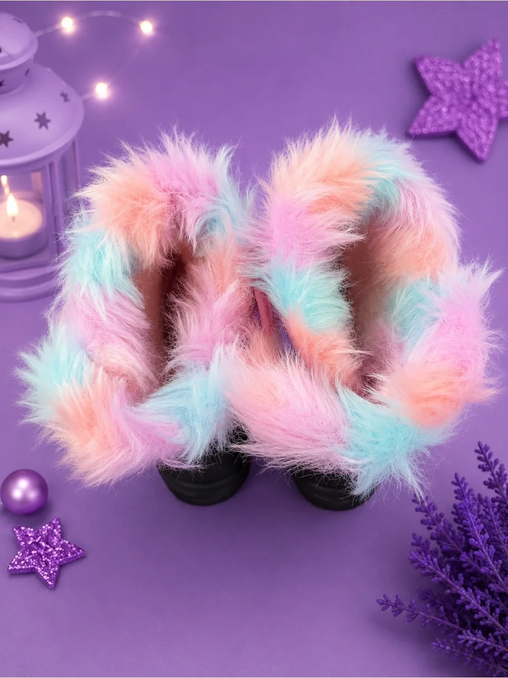Girls Unicorn Winter Boots - Pink with Pastel Fur, Size 7 NWOT